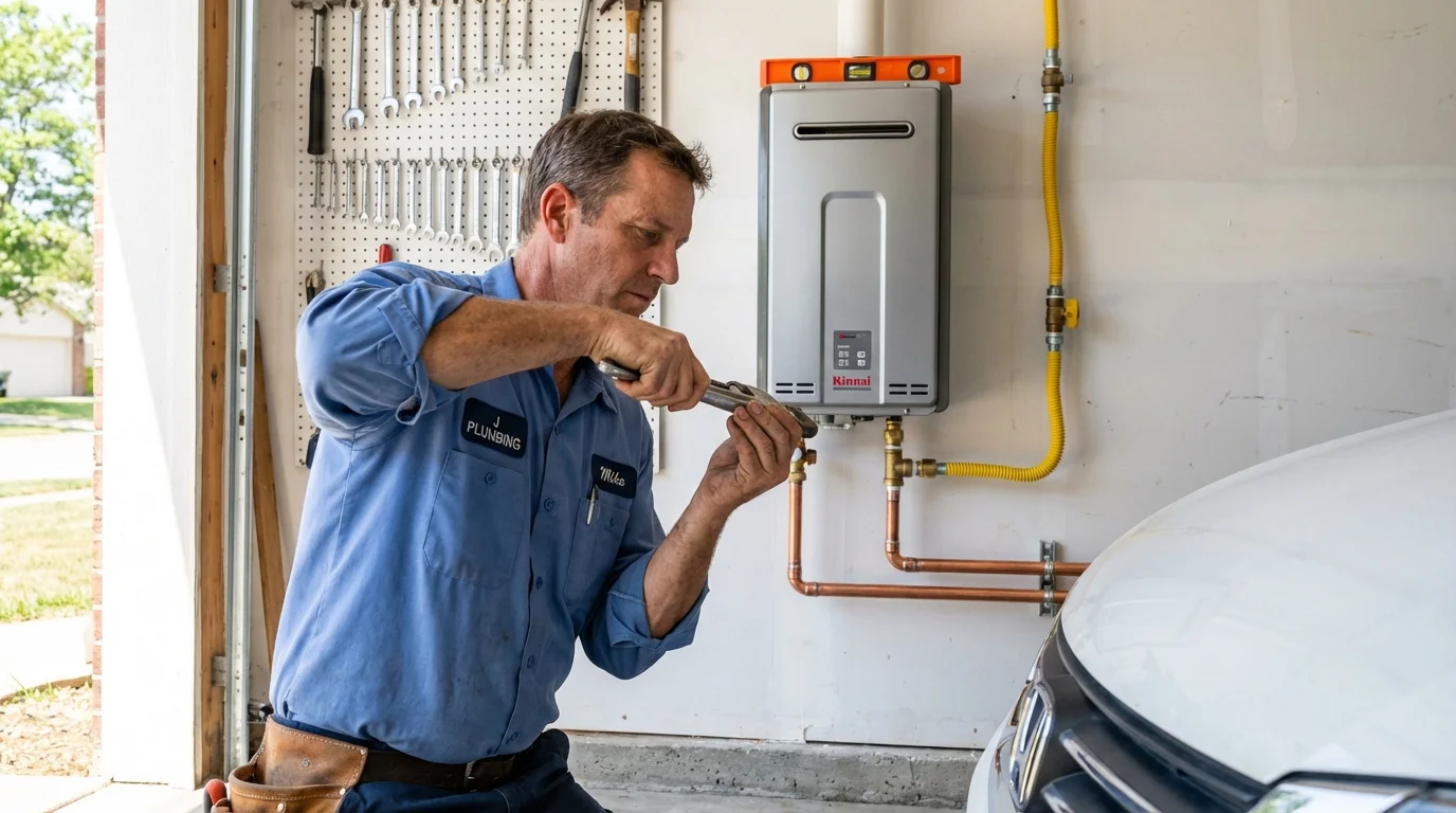 Tankless water heater installation by a Johns Plumbing LLC plumber in Rochester